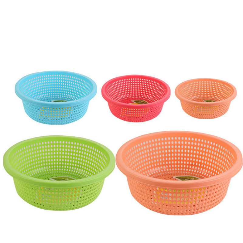 プラスチック排水バスケットキッチン肥厚大型新しい野菜洗濯バスケット家庭用フルーツボウルラウンドフルーツ耐久性|undefined