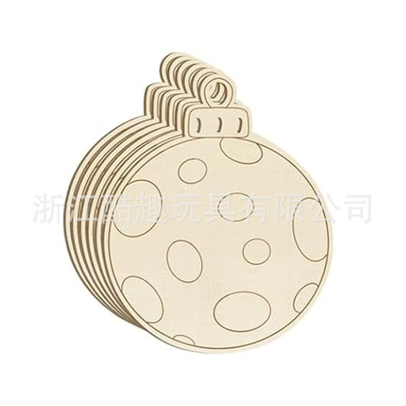 新しいレーザーシリーズ装飾木製クリスマスボールアクセサリークロスボーダー木製子供用手描き中空手作り|undefined