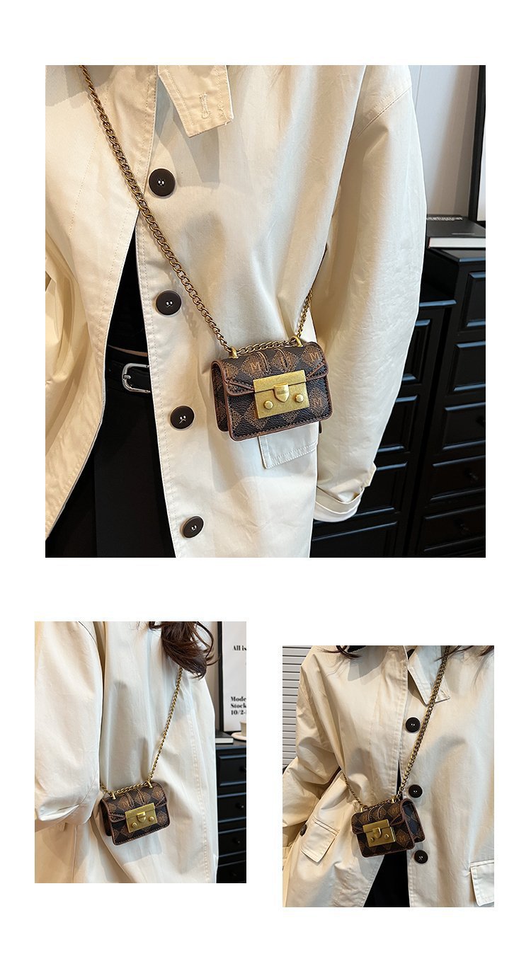Nicho de moda mini cadena bolso de mujer 2026 nuevo bolso cuadrado simple diario bolso de tela de mujer