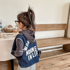 2024 Spring Kids' Clothing New Arrivals: Children's Korean-style Denim Vest, Girls' Spring Waistcoat & Petite Jacket – Model 123501