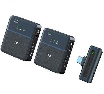 Un micrófono de collar inalámbrico de dos pulsadas, micrófono de transmisión en vivo, micrófono inteligente de reducción de ruido, micrófono pequeño de radio de larga distancia