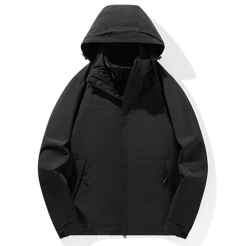 2023 invierno nuevo traje de asalto 3 - en - 1 para hombres y mujeres engrosado dos piezas juego de ropa al aire libre a prueba de viento, agua y lana