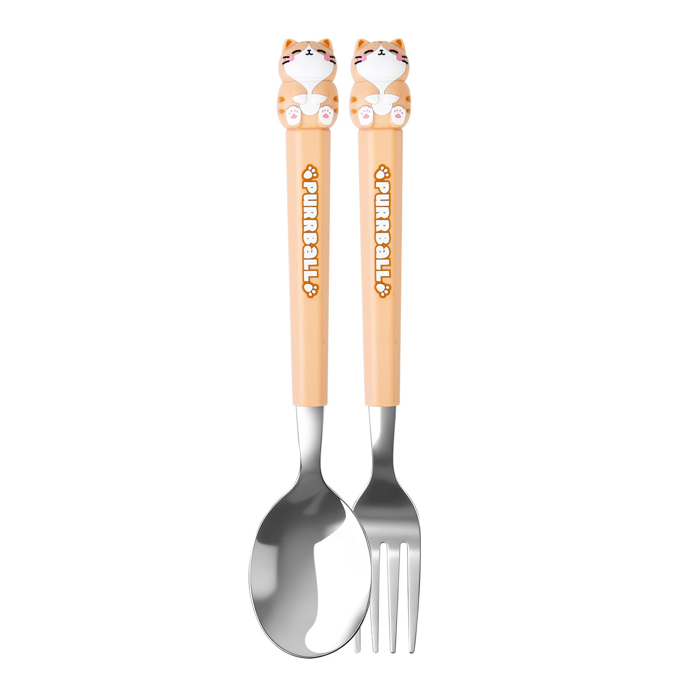 Animal encantador portátil para llevar estudiantes cucharas de comidas dormitorios escolares cucharas de cubierta de cubierta set
