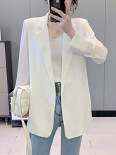 雪纺小西装外套女薄款2024春夏新款韩版洋气网红白色西服上衣