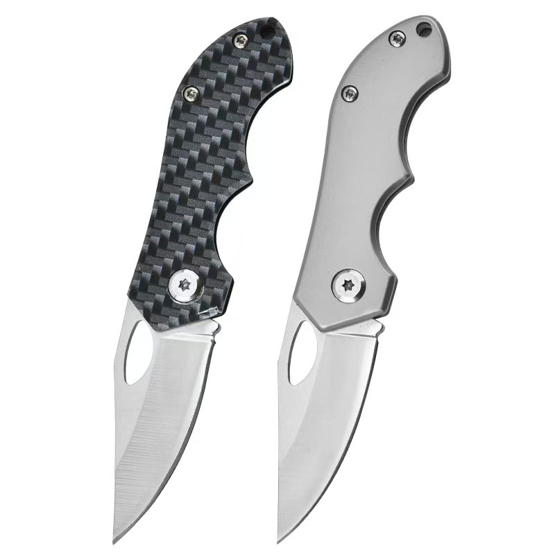 厂家D2钢折刀随身便携锋利开箱小刀钥匙挂件不锈钢户外露营水果刀