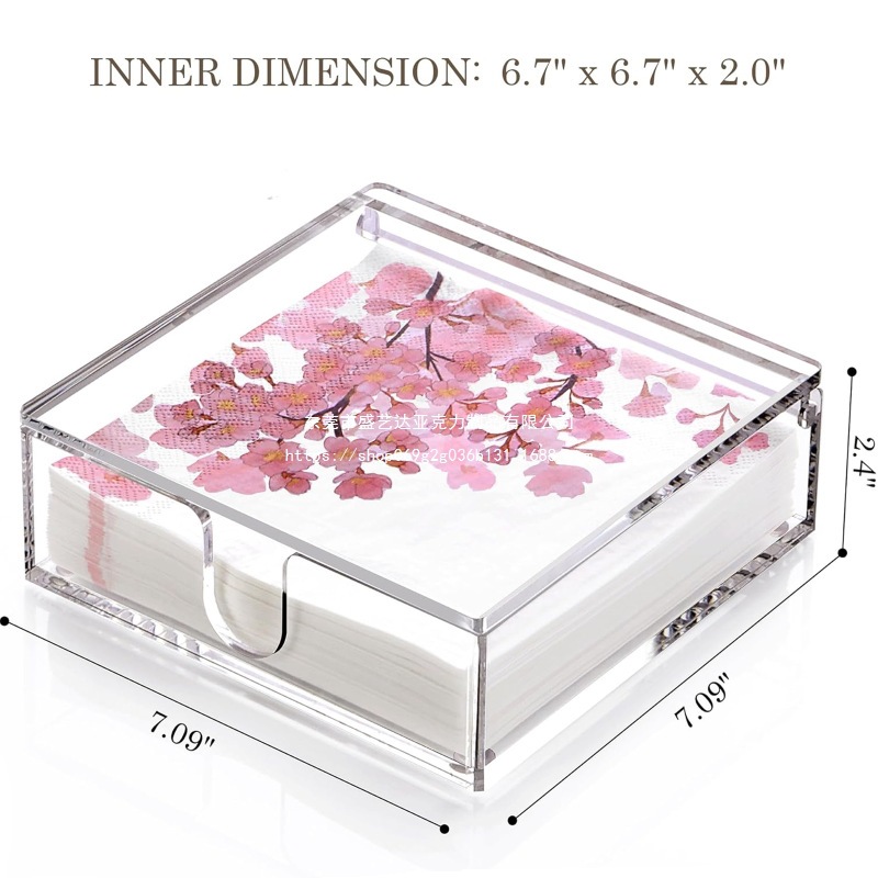 亚克力透明翻盖防水纸巾盒餐巾架桌子厨房室内和室外浴室梳妆台盒