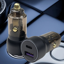 透明車充頭多功能點煙迷你隱藏式雙口PD+USB2.4A車載手機充電器