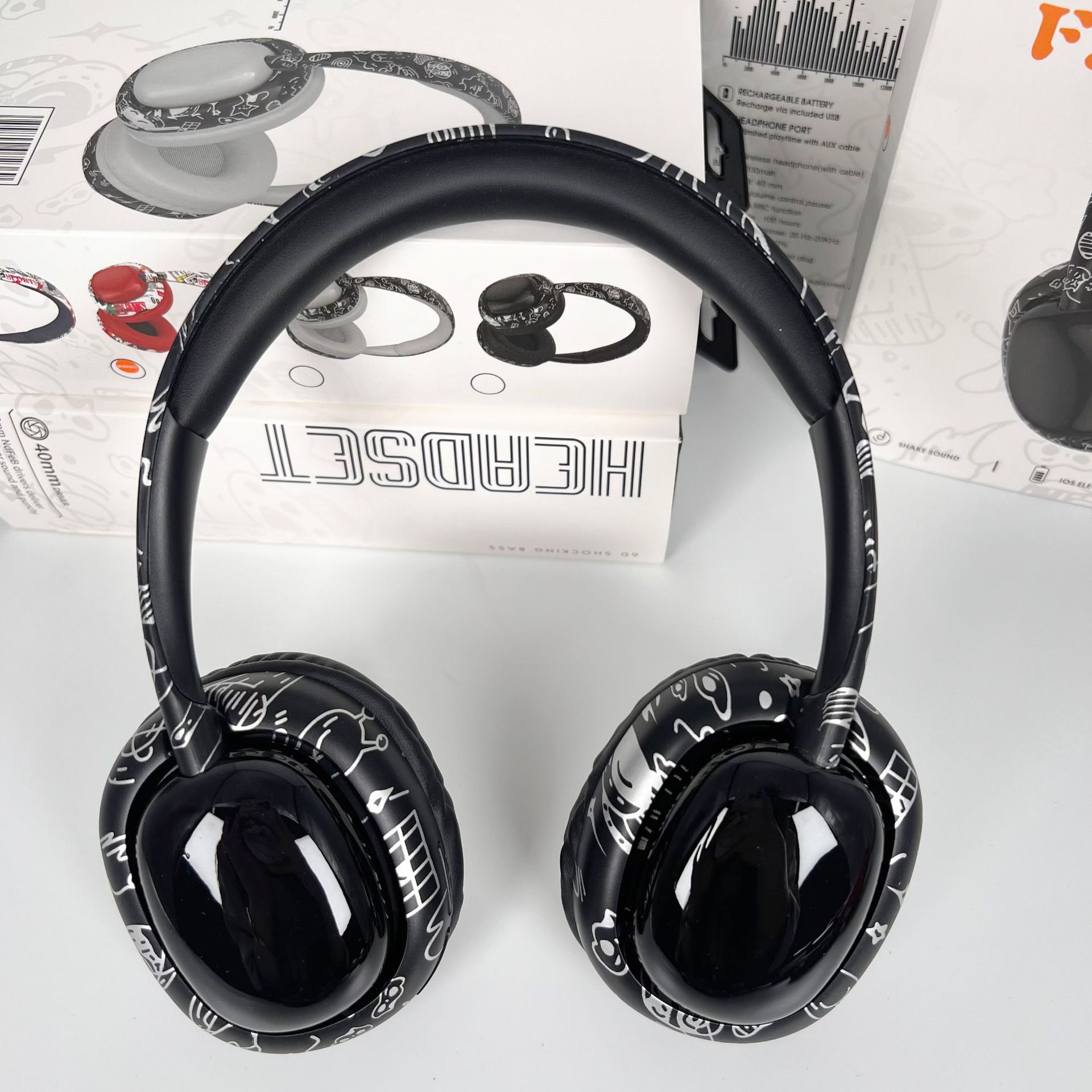 Graffiti P7236C Wireless Over Ear Bluetooth Headphones Heavy Bass Sports Compatible Huawei Phones Cross Border_voghion.com