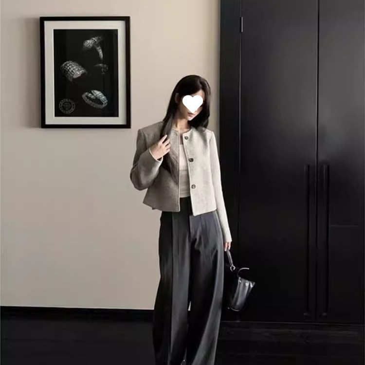 复古小香风外套女春秋高级感名媛千金小个子休闲显瘦短款上衣开衫|undefined