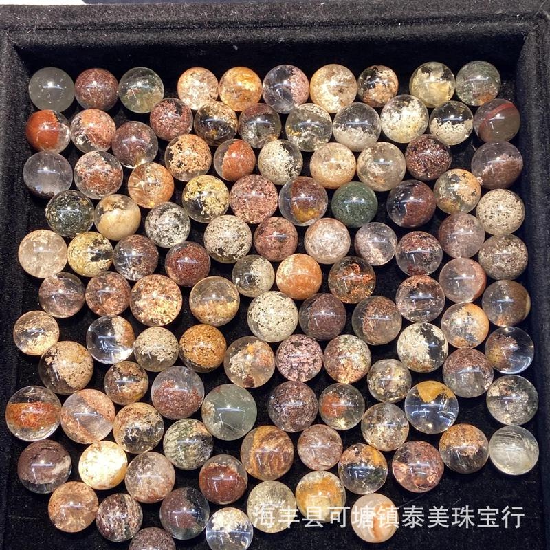 天然花幽霊散珠ビーズ卸売り四季彩幽霊結晶透過無孔散珠天然水晶卸売り|undefined