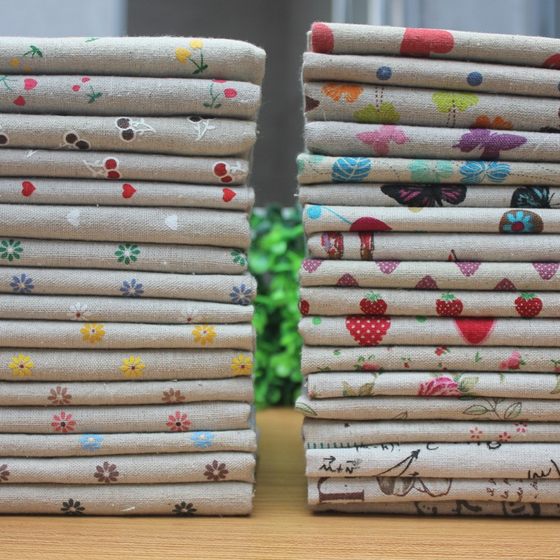 in stock wholesale printed cotton linen linen cartoon fabric pastoral style tablecloth cushion fabric manufacturers