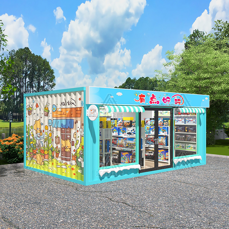 Contenedor red de viviendas móviles tienda de té con leche roja tienda móvil tienda de contenedores quiosco de café tienda