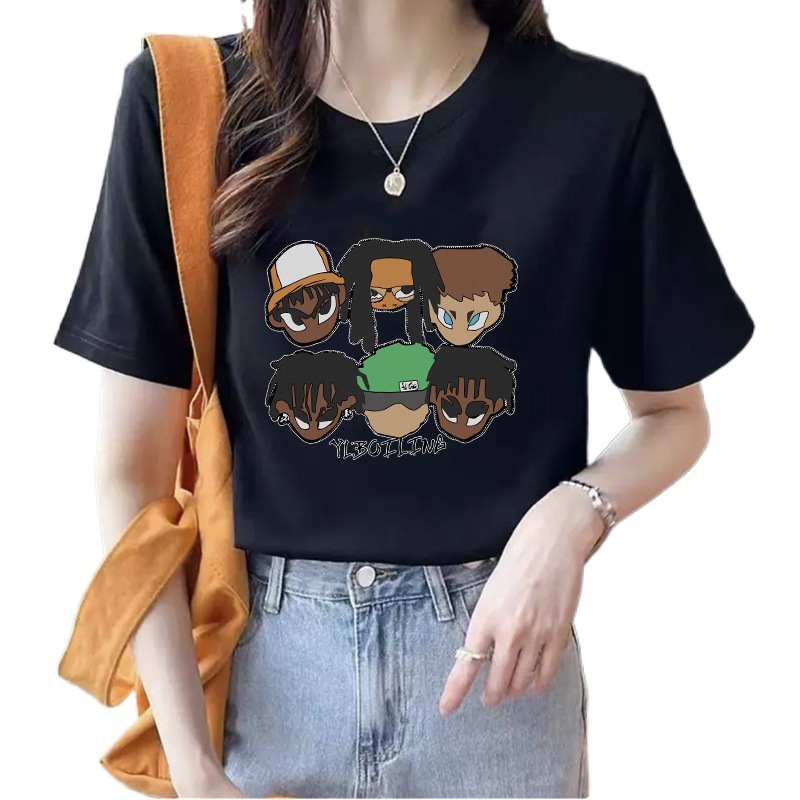 Camiseta de mujer manga corta suelta de dibujos animados Tigre media manga pequeña ropa de dopamina personalidad fresca Camiseta de manga corta moda masculina