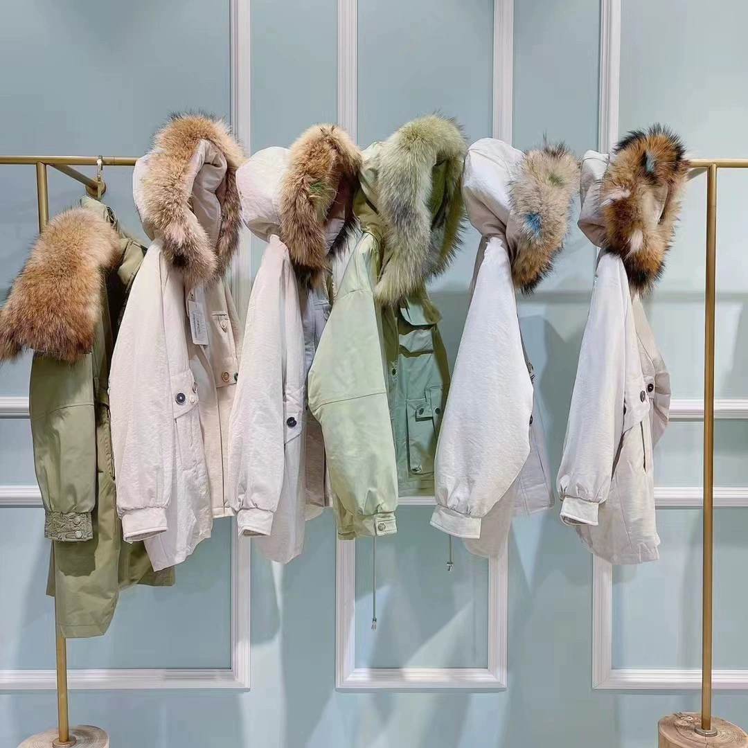 Zuzi 22 сезон пуховик большой шерстяной воротник белый утка пух толстый и тонкий пальто