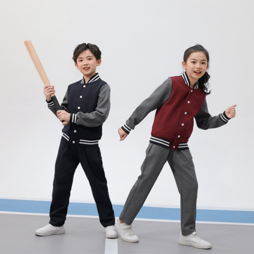 Primary and secondary school uniforms, jackets, boys' outdoor wear, spring and autumn children's baseball uniforms, trousers, girls' navy blue sports suits
