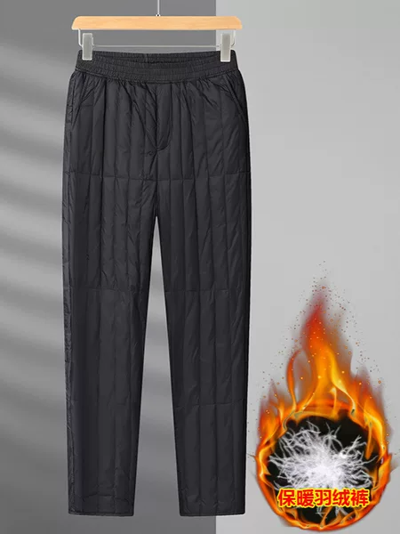 Men's Thickened down Pants 2025 Winter New Middle-Aged Business Casual Simple Warm Comfortable Straight Pants