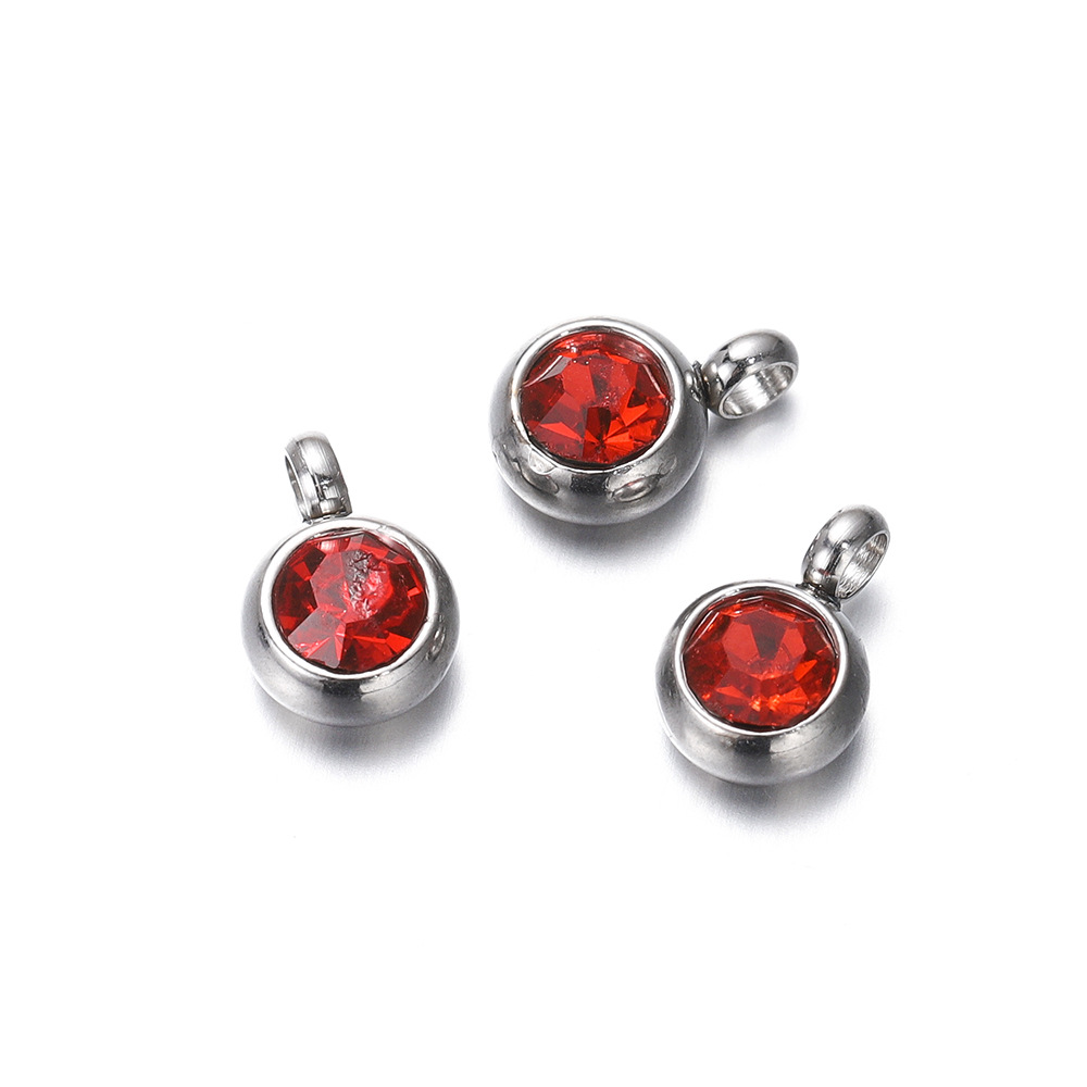 8g Weight Pendant Jewelry Making Type Birthstone Inlay Material DIY Jewelry Accessories Classification 10 PCS/Package Quantity 304 Stainless Steel Material Round Pattern Inlay Design Simple Style, Classic Style Style 10 PCS/Package 304 Stainless Steel Birthstone Round Pendant 7