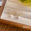 Ear clips from pearl, 8mm