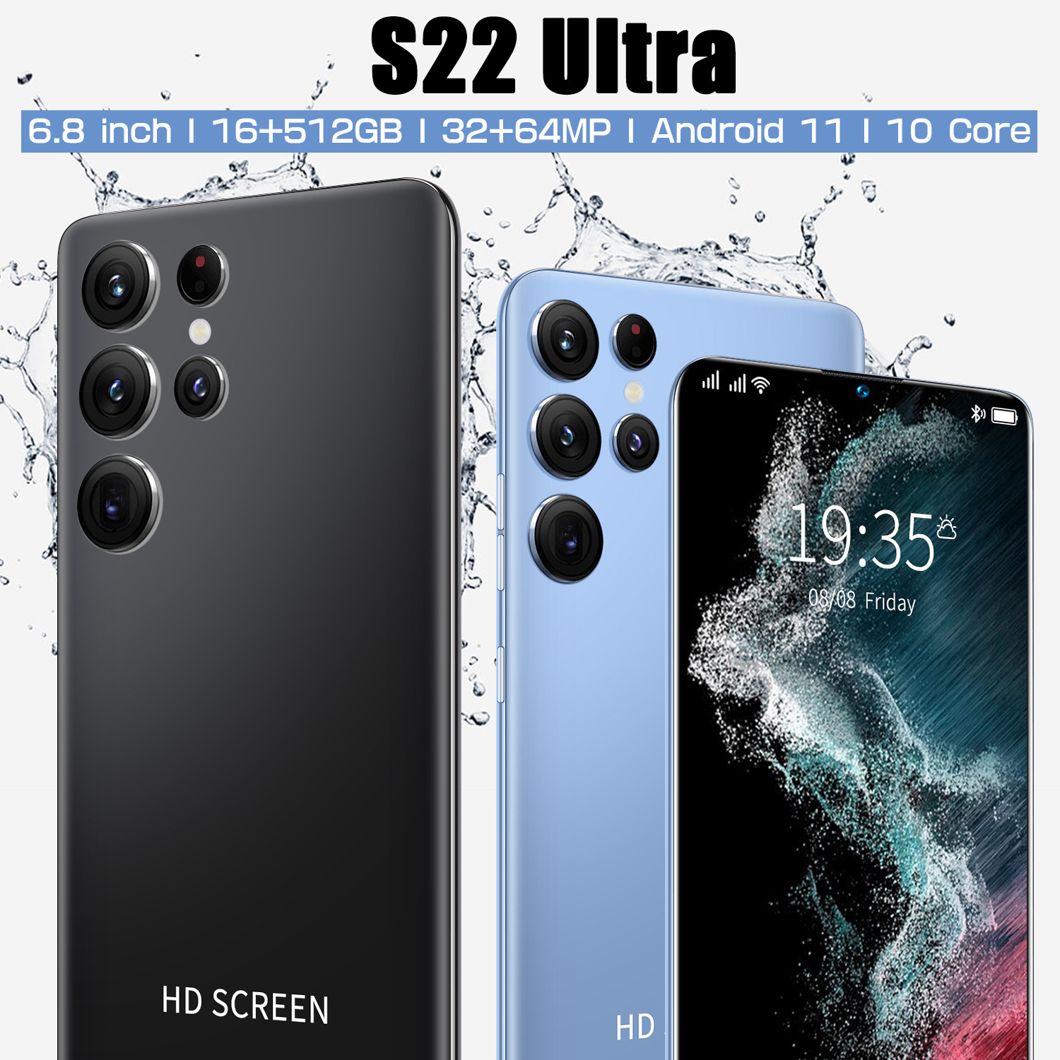 新款S22Ultra跨境6.8寸1+8水滴屏5g安卓智能手机外贸手机源头厂家