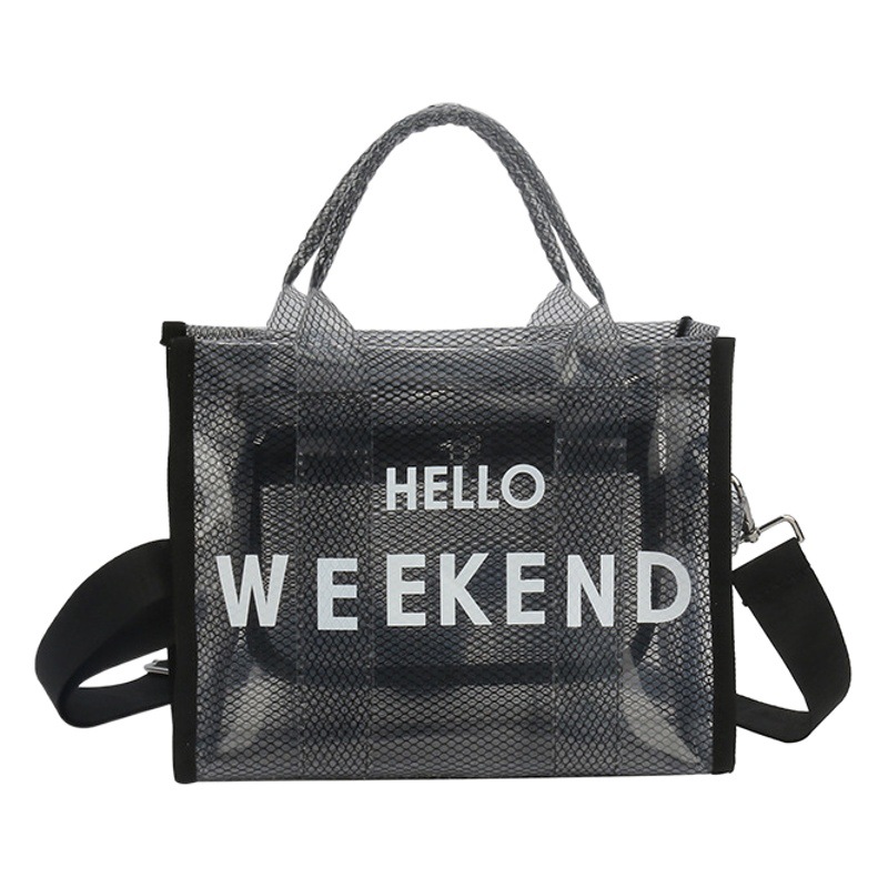 2024 nuevo hombro de moda bolso de las mujeres transparente de gran capacidad bolsa de jalea de PVC transfronterizo bolsa de mensajero portátil