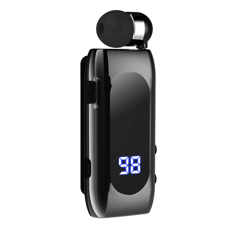 超長時間バッテリー搭載、伸縮式ケーブル付きBluetoothイヤホン、売れ筋片耳インイヤータイプ、着信時バイブレーション機能付きビジネスイヤホン|undefined