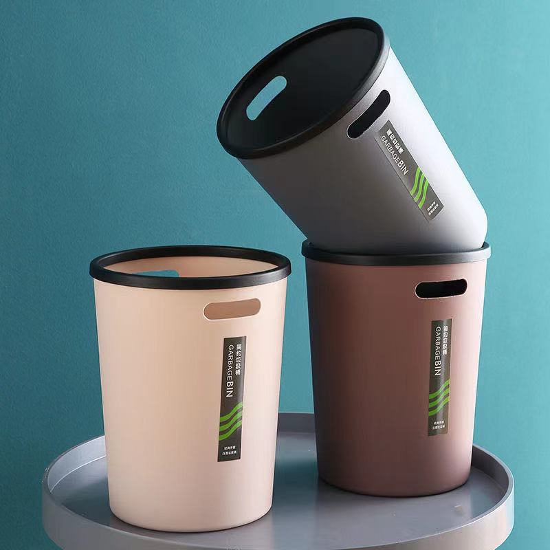 Customizable Plastic Trash Can for Home Use Without Lid, Suitable for Bathroom, Kitchen, Bedroom, and Studio