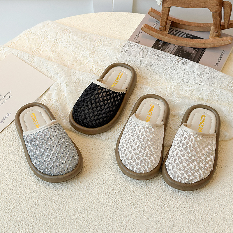 Children's Hollow-Out Sandals 2026 Summer New Style Girls' Slip-On Princess Closed-Toe Slippers for Kids