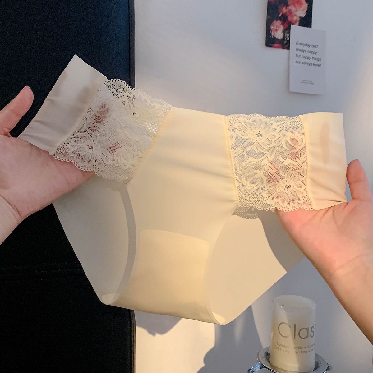 Sexy Lace Women's Briefs, High Elastic Elastic Waistband, Comfortable, Breathable, Skin-Friendly, Non-Restraint Underwear for Girls