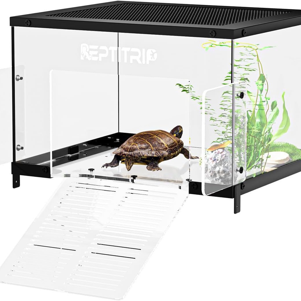 Acuario Ecológico para Tortugas de Acrílico con Plataforma de Escalada image 3