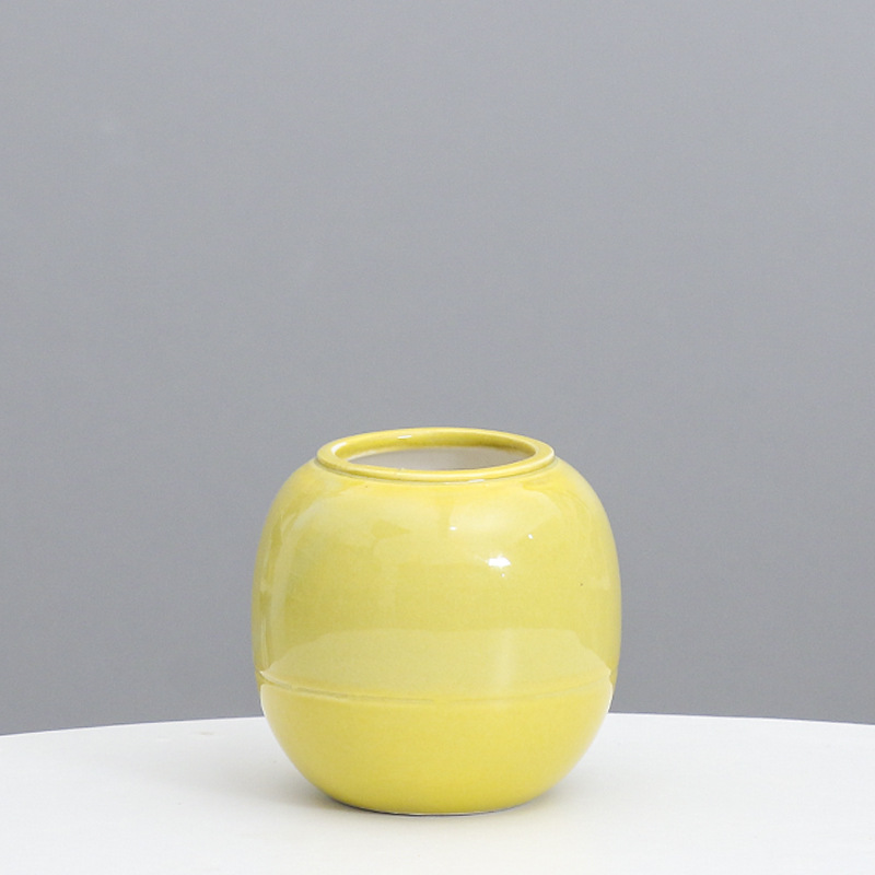 Florero de cerámica decoración creativa decoración del hogar sala de estar ins simple mesa de comedor flor seca Modelo Habitación decoración suave arreglo de flores