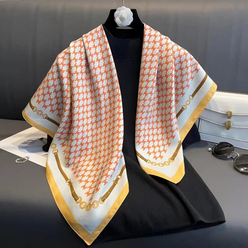 90x90シルクタオルの新型春と秋の大きい方のタオルのファッションのスカーフは首を囲んで首を保護します。|undefined