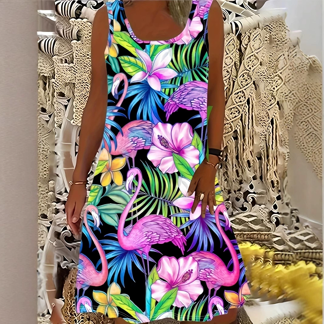 2025 новый Amazon трансграничные европейские и американские женские платья с принтом