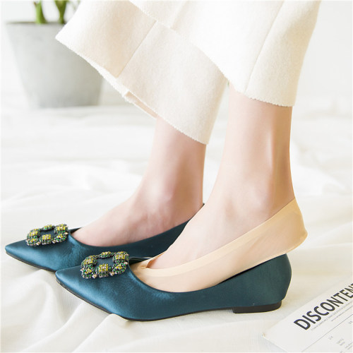 3D boat socks three-dimensional sponge ice silk invisible socks Korean style air cushion shallow mouth silicone anti-slip massage ice silk boat socks for women