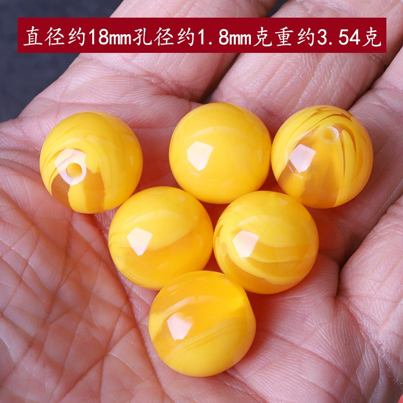 Synthesized rosary with round beads wax agate handmade, DIY