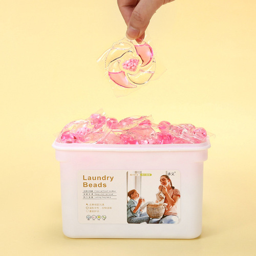 Wholesale 5-in-1 laundry detergent pods box multi-purpose softening stain removal long-lasting fragrance stain removal concentrated laundry detergent 