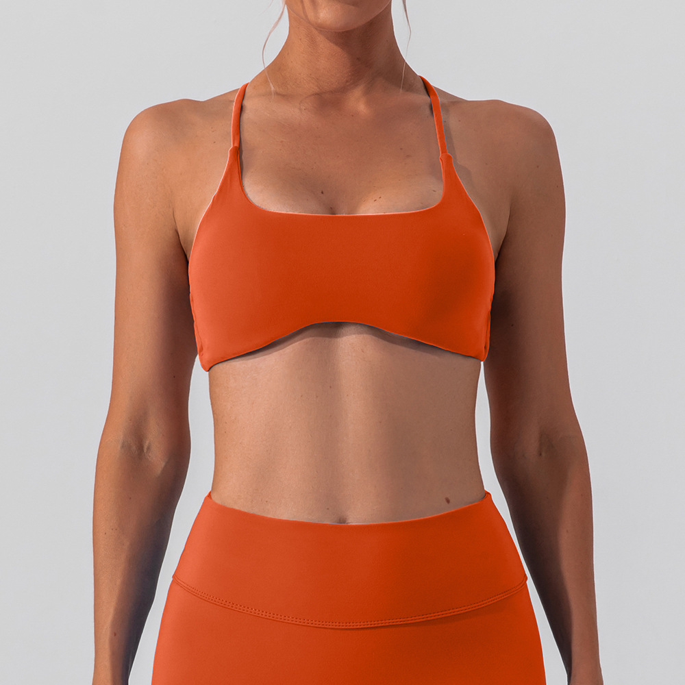 Nueva ropa interior deportiva cruzada belleza de espalda mujer Lulu desnuda sensación fitness correr ropa de yoga bra rápido chaleco de yoga