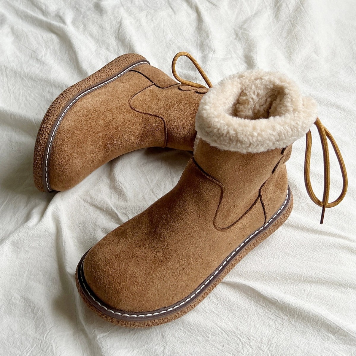 New winter cashmere warm non-slip snow boots with small ankle boots for women_voghion.com
