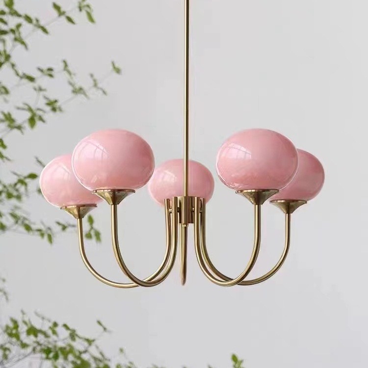 Aubo Americano simple dormitorio principal lámpara Red roja diseñador creativo arte acogedor dormitorio de la habitación de los niños Casa araña