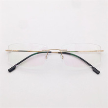 出口尾单德国订单仅5克金黑超轻钛金超细金丝无框眼镜商务男女