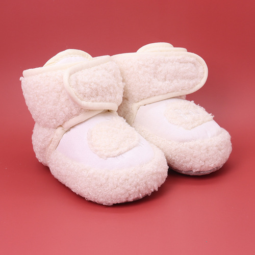 Winter and Autumn Baby Shoes, Warm Infant Shoes 0-1 Years Old Soft Sole Cotton Shoes for Boys and Girls, Fleece Learning to Walk Shoes, Pre-Walking Shoes