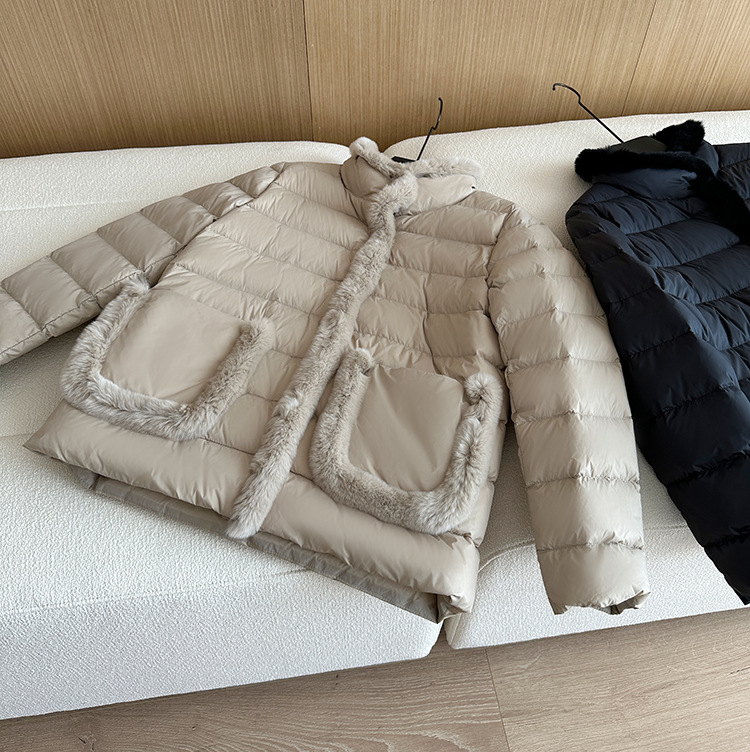 Women's Clothing Seto fur splicing short high end down jacket for women light and thin style atmospheric and elegant new Chinese style new winter_ipsvogv.com