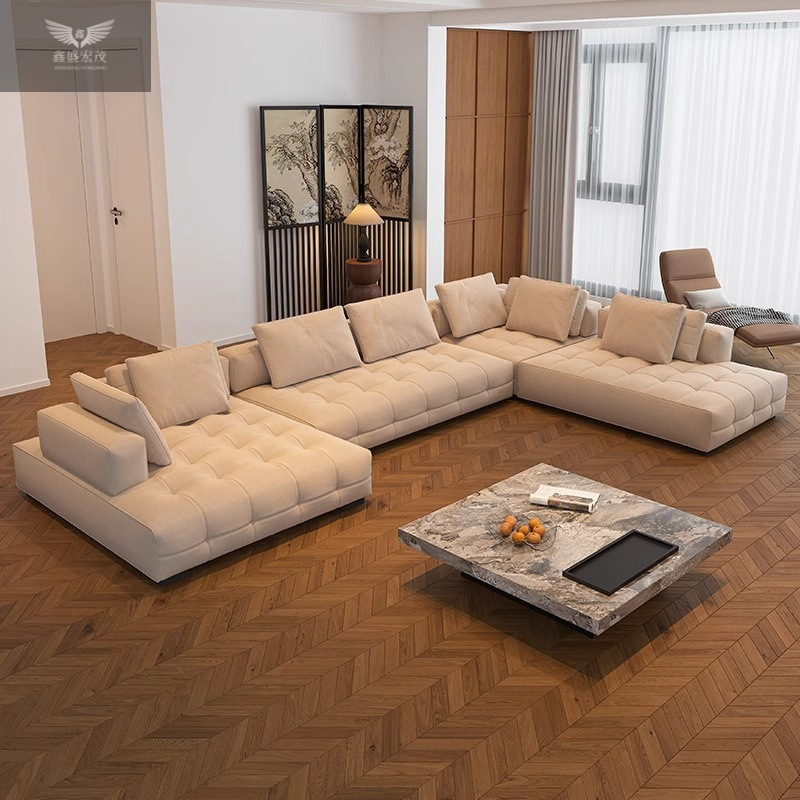 Foshan ventas directas de fábrica Lawrence sofá combinación de sala de estar tela moderna italiana simple sofá chaifei