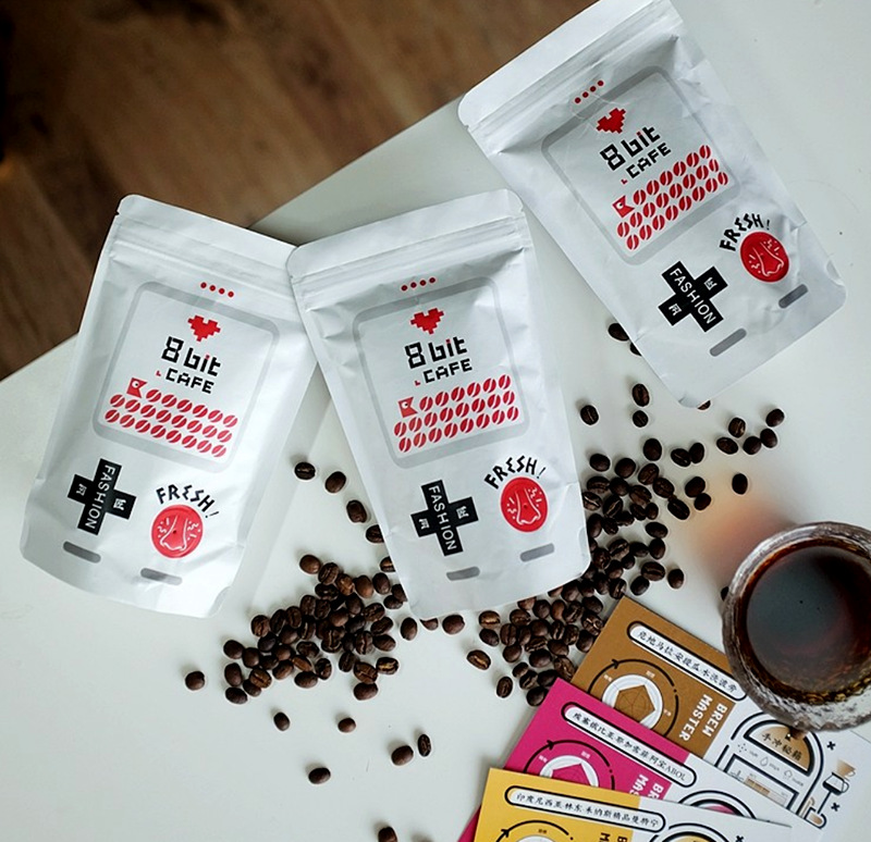 捌比特咖啡自封自立铝箔袋