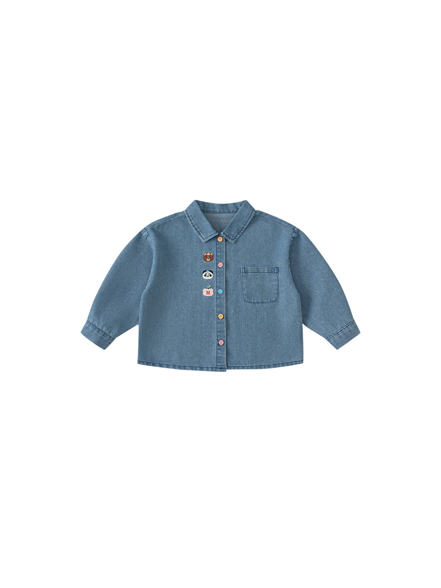 Yoobao ropa infantil camisa de primavera para niños 2025 primavera y otoño nuevo bebé camisa de collar camisa de vaquero para niños