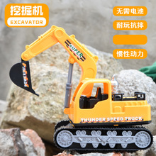 0896 慣性工程車勾機 挖土車模型挖掘機塑料仿真玩具車挖沙玩沙