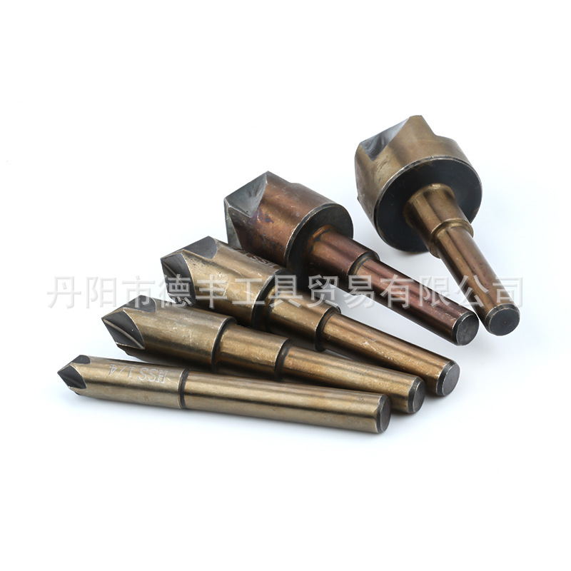 5pc英制烤黄倒角器 高速钢圆柄五刃氮化5件套木工开扩孔