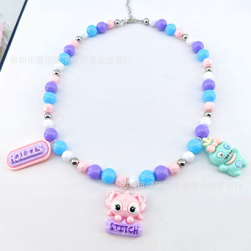 7 핑크 스티치 목걸이