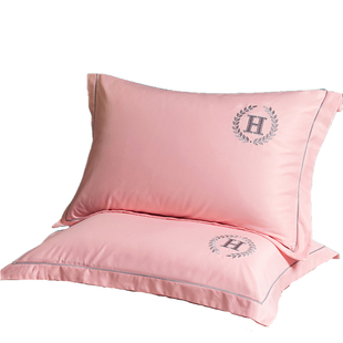 Washable Silk Ice Silk Embroidered Pillowcase Single Pair for Home Dormitory 48*74cm Four-Piece Set Universal Summer