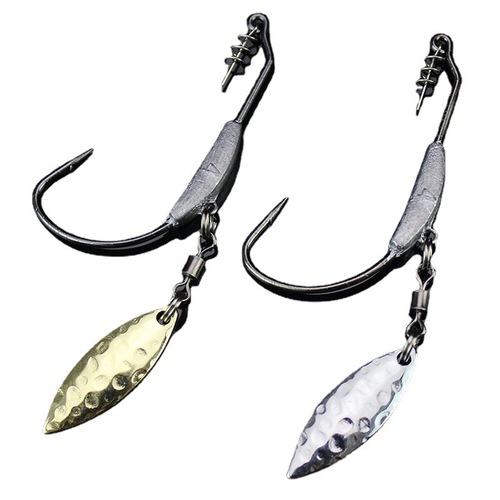 Weihe 4.5g 5.5g 7.2g lead crank hook plus sequins wide belly single hook 3-pack Lua lead head hook