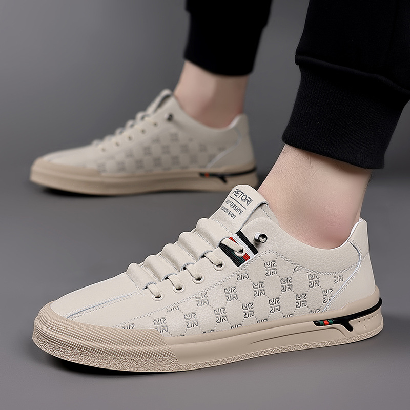 Zapatos blancos para hombres, zapatillas de deporte de verano, zapatos de moda retro para hombres, pies transpirables y sin olor, zapatos deportivos y casuales, zapatos para hombres al por mayor